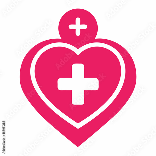 Medical symbol of heart, Clinic Featuring Medical Logo