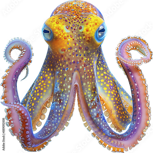 Obraz na płótnie octopus isolated on white w salonie