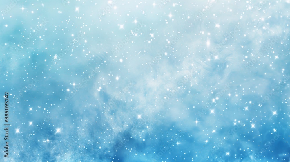 Abstract Blue Winter Background with Falling Snowflakes and Stars. Abstract Blue Winter Background with Falling Snowflakes and Stars.