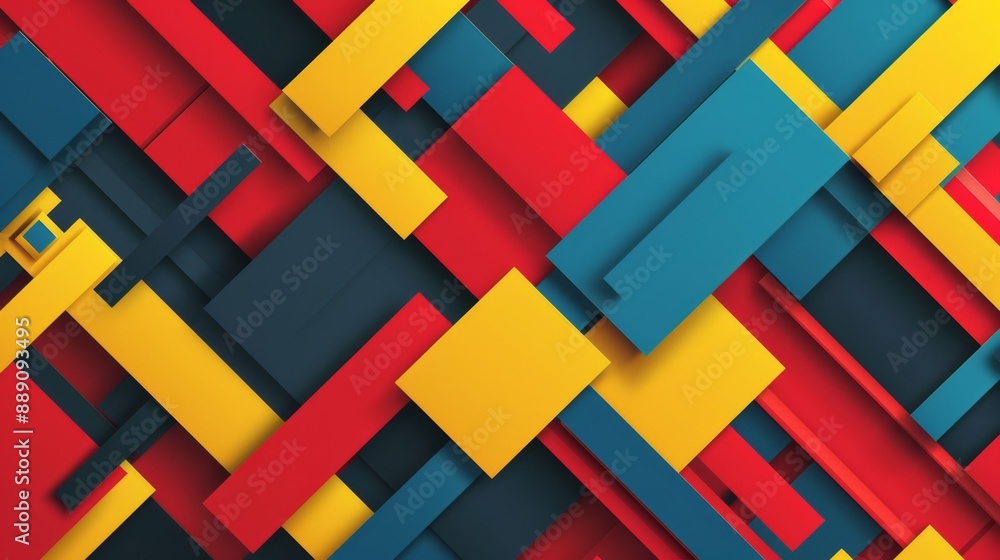 Abstract Geometric Pattern with Red, Yellow, and Blue Colors. Abstract Geometric Pattern with Red, Yellow, and Blue Colors.
