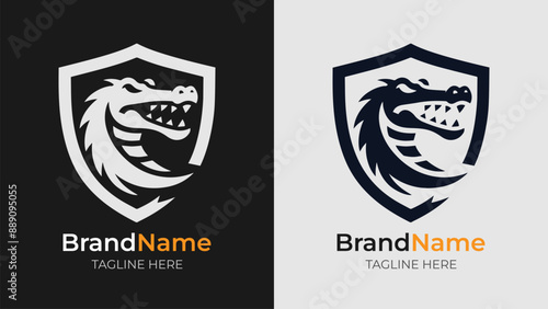Dynamic crocodile head logo for impactful branding