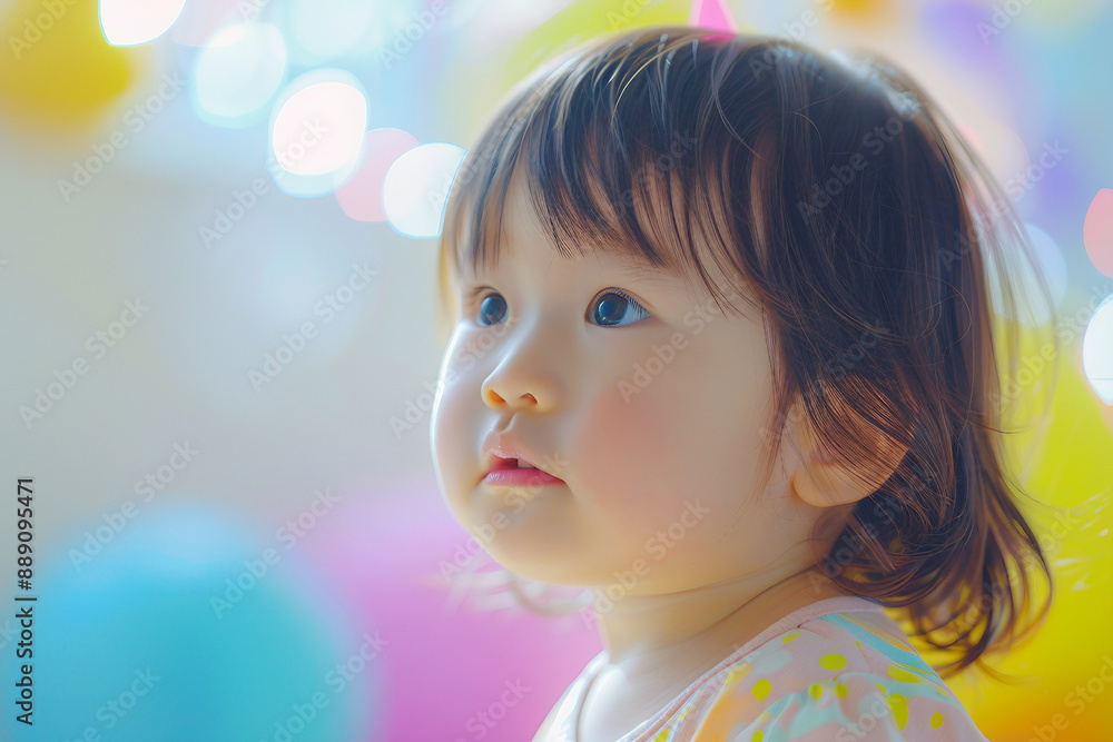 Children birthday party with cake confetti and decor, Generative AI creative picture Children birthday party with cake confetti and decor, Generative AI creative picture
