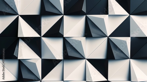 Wallpaper Mural Abstract Geometric Pattern in Black and White. Torontodigital.ca