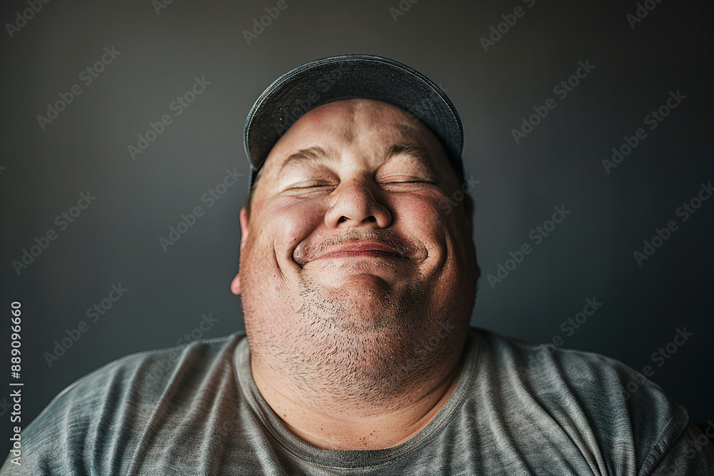 Created with generative AI picture of a smiling body positive man accepting his weight Created with generative AI picture of a smiling body positive man accepting his weight