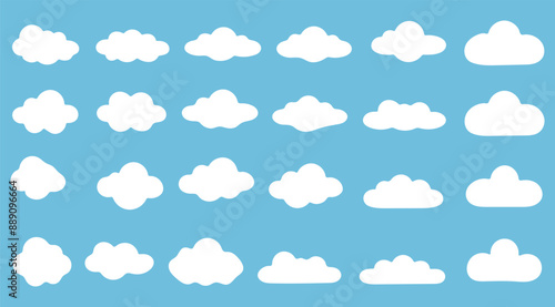 cloud icon set vector collection