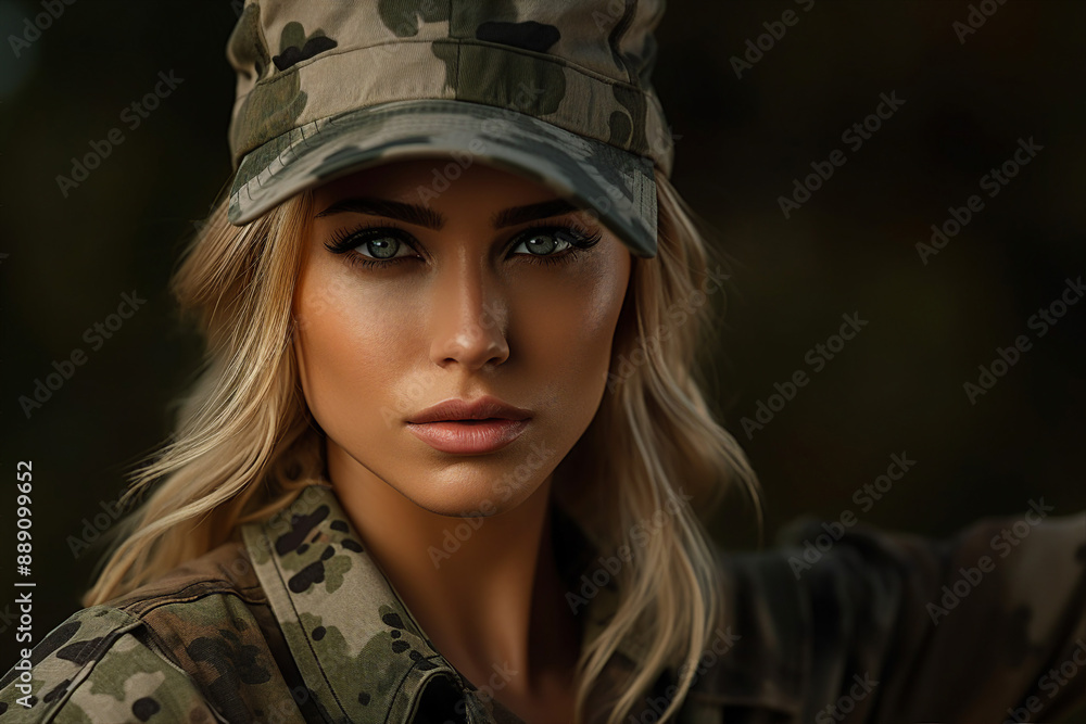 Generative AI illustration of soldier in uniform in the army Generative AI illustration of soldier in uniform in the army