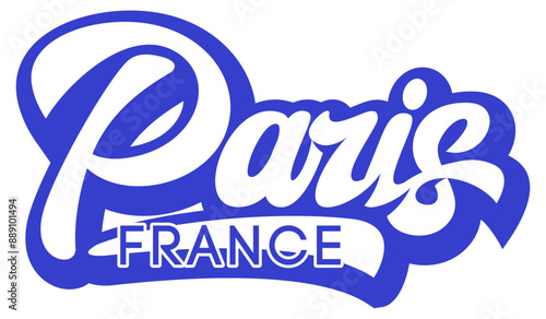 Vector calligraphic inscription Paris. Monochrome images.