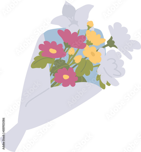 供花の花束のイラスト