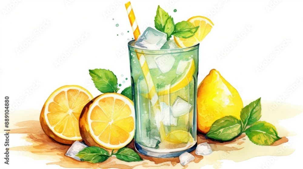 Fototapeta premium mojito cocktail with lime