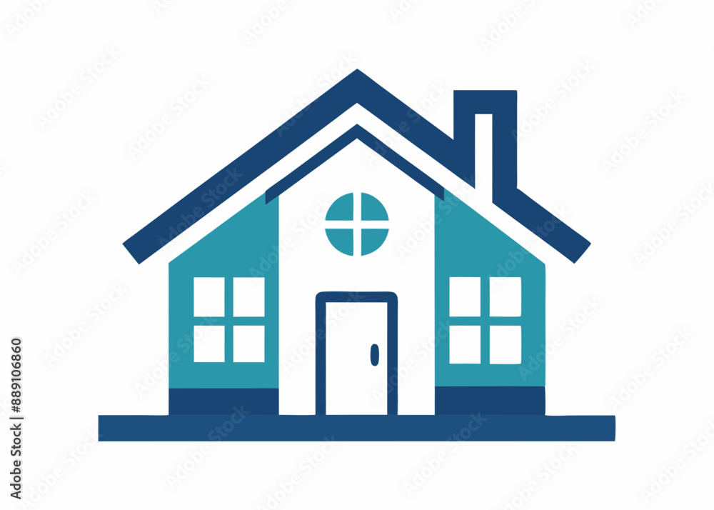 A pictorial mark for a real estate agency with a house icon on white background A pictorial mark for a real estate agency with a house icon on white background