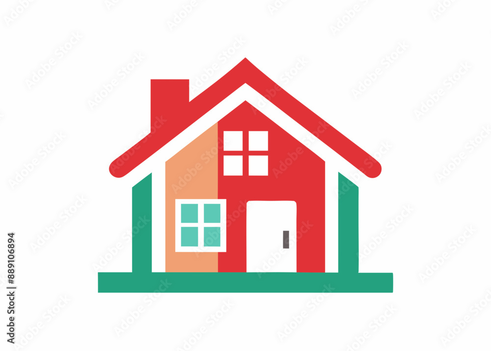 A pictorial mark for a real estate agency with a house icon on white background A pictorial mark for a real estate agency with a house icon on white background