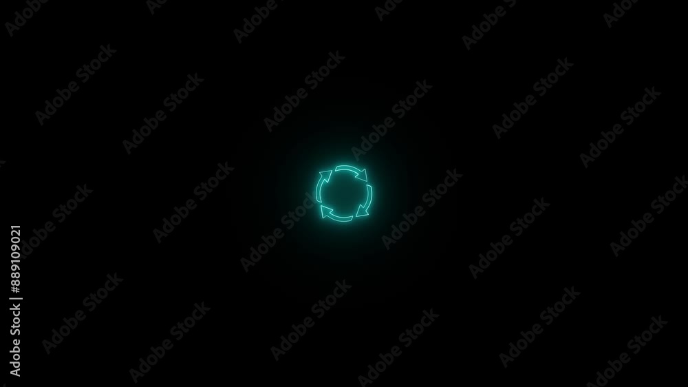 Glowing neon line rotation, circle arrow, refresh, reload animation on the black background. rotation arrow icon symbol sign animation. Glowing neon line rotation, circle arrow, refresh, reload animation on the black background. rotation arrow icon symbol sign animation.