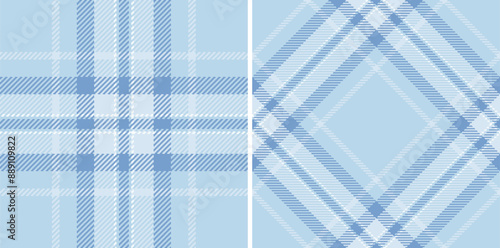 Seamless plaid vector of background textile fabric with a texture pattern tartan check. Set in sky colors. High quality bath towels for home.