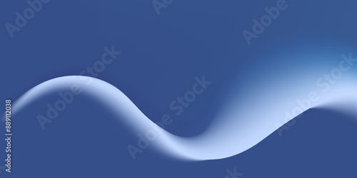 Abstract modern white blurred curve on blue background. Vector illustration