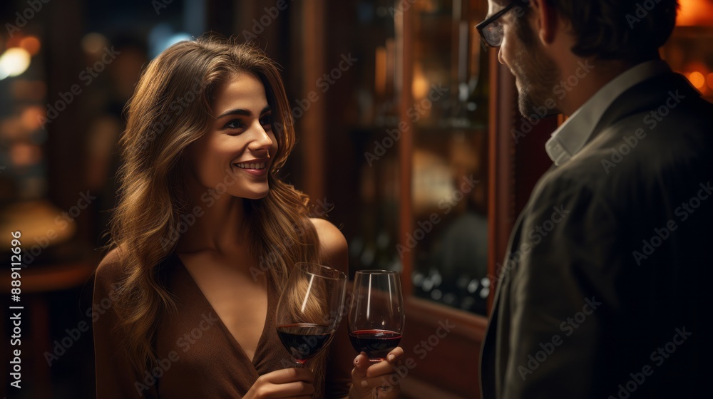 With a glass of wine With a glass of wine