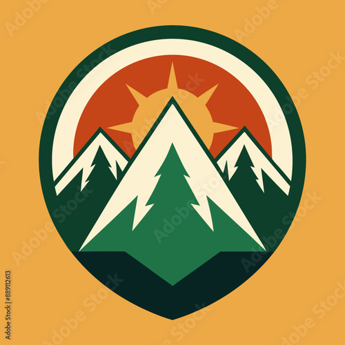 A Pictorial Mark for an Outdoor Adventure Company Featuring a Mountain Logo