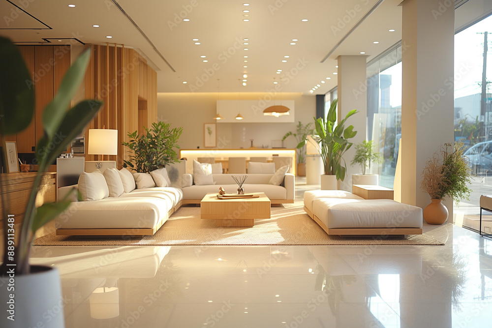 Fototapeta premium A contemporary fully furnished living room