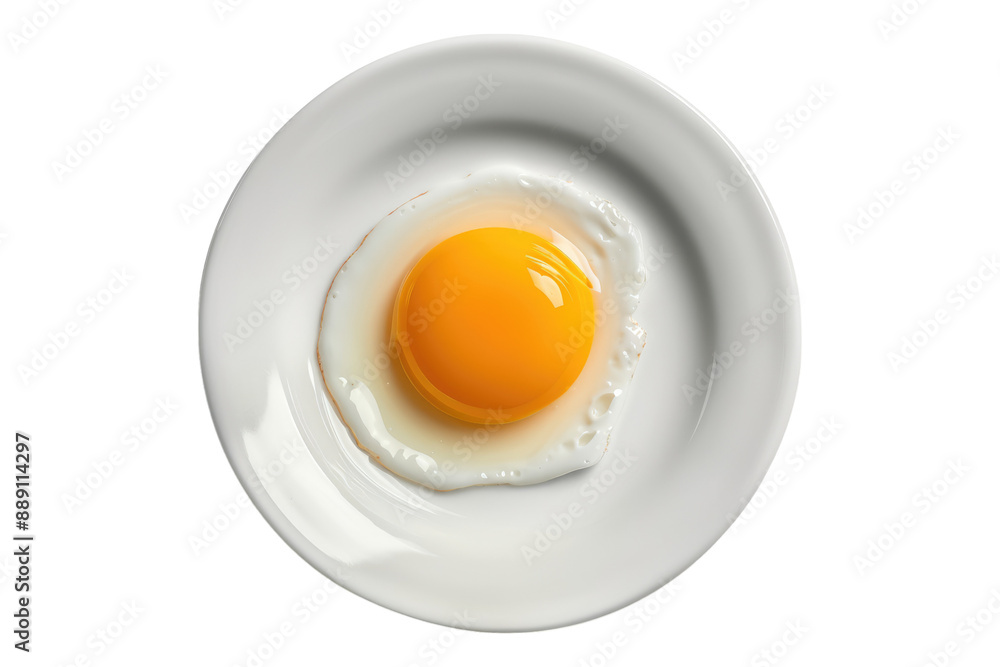 Raw egg yolk on plate isolated on transparent background Raw egg yolk on plate isolated on transparent background