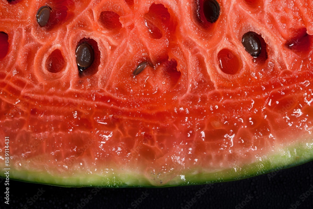 pulp of ripe watermelon with black seeds. Close-up. Concept - fruit diet. Useful fruits.. Beautiful simple AI generated image in 4K, unique. pulp of ripe watermelon with black seeds. Close-up. Concept - fruit diet. Useful fruits.. Beautiful simple AI generated image in 4K, unique.