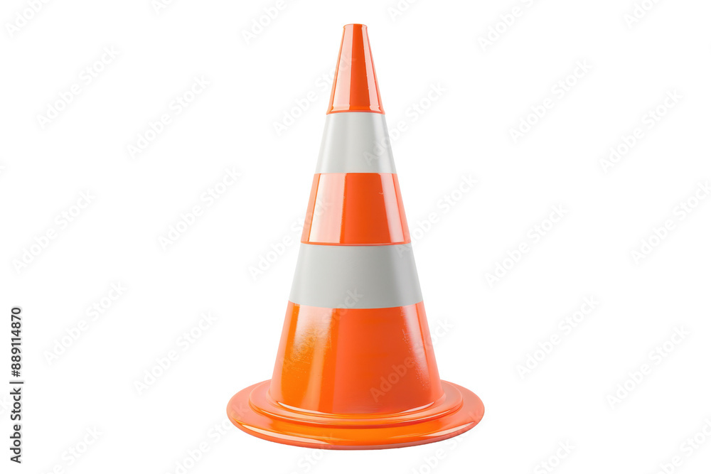 Realistic 3D traffic cone isolated on transparent background Realistic 3D traffic cone isolated on transparent background