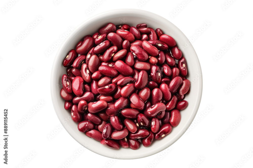 Red beans in white bowl isolated on transparent background Red beans in white bowl isolated on transparent background
