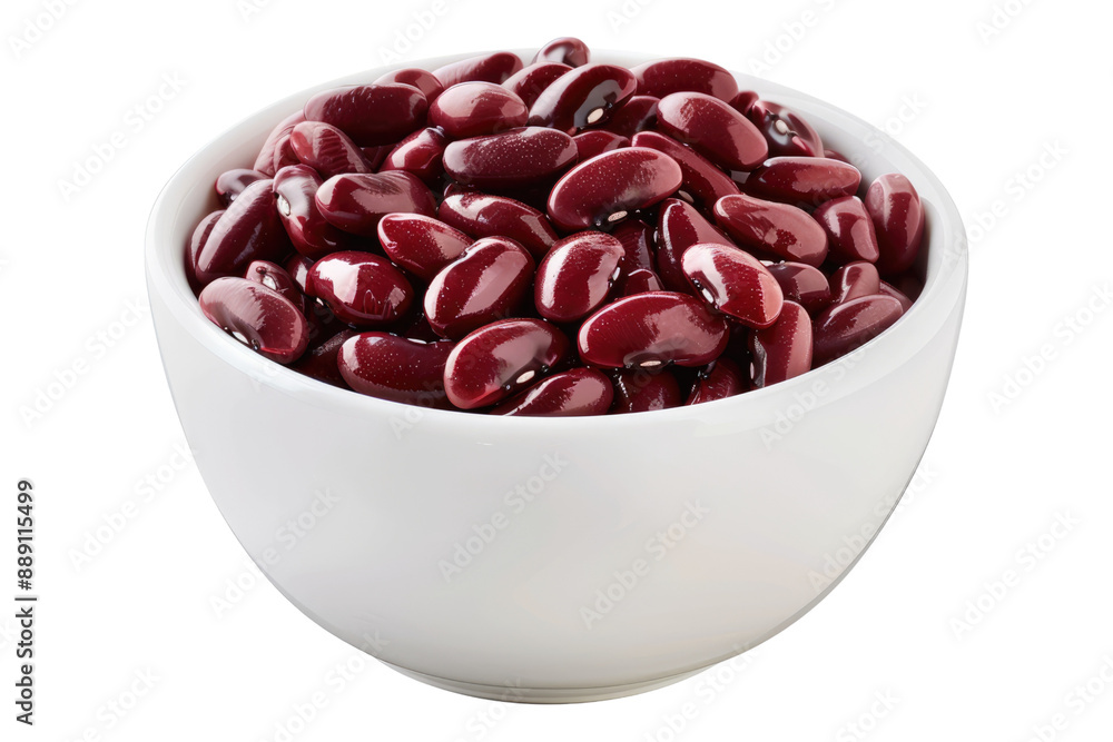 Red beans in white bowl isolated on transparent background Red beans in white bowl isolated on transparent background