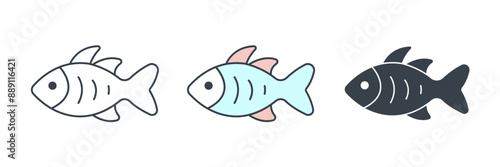 Fish icon theme symbol vector illustration isolated on white background