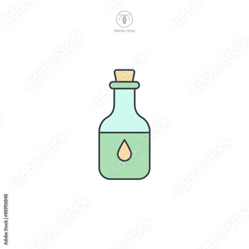Olive Oil Bottle icon theme symbol vector illustration isolated on white background