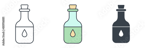 Olive Oil Bottle icon theme symbol vector illustration isolated on white background