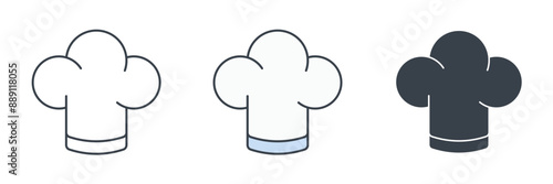 Chef Hat icon theme symbol vector illustration isolated on white background