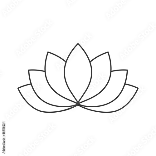 Lotus icon or Harmony icon on white. Vector