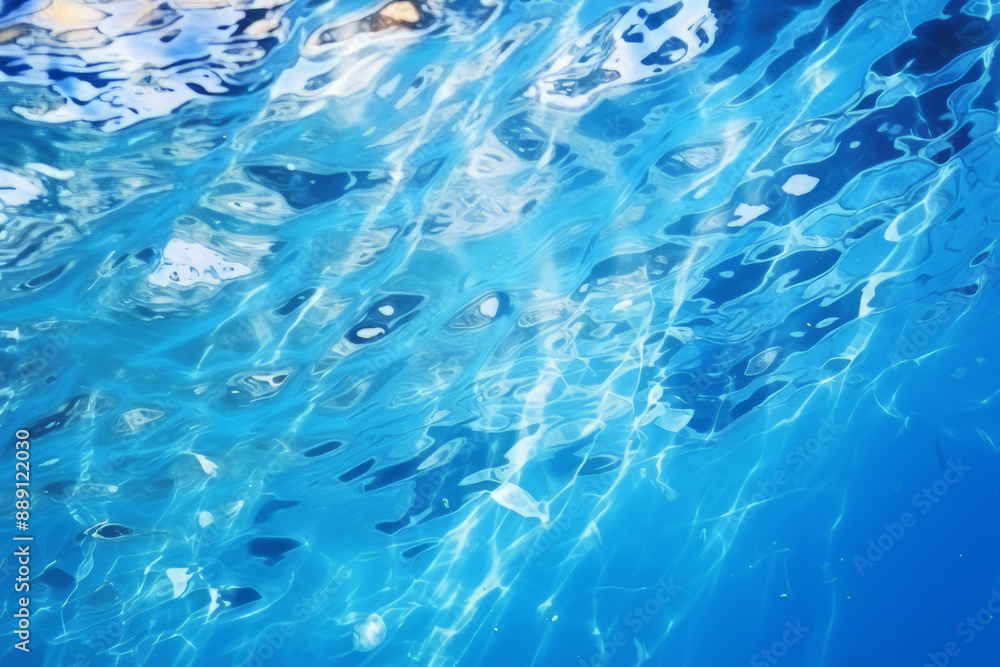Processed collage of blue water waves texture in sunlight. Background for banner, backdrop Processed collage of blue water waves texture in sunlight. Background for banner, backdrop