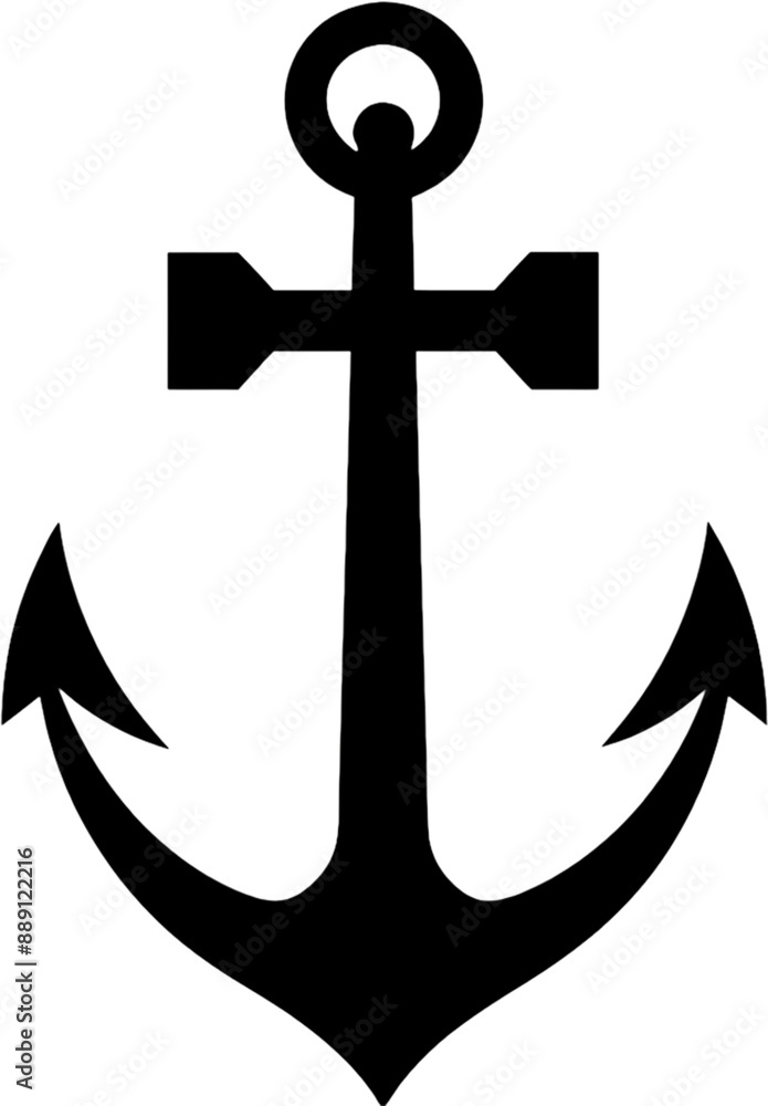Black Anchor Stencil: Nautical Design Element. Black Anchor Stencil: Nautical Design Element.