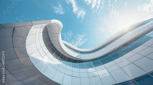 Modern buildings often use curved surfaces in their walls and facades. This helps to create interesting and unique looks while also controlling daylight and providing shade.