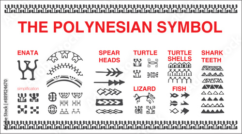 Polynesian tattoo elements