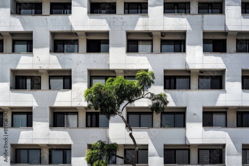 Balconies of a high-rise building. Beautiful simple AI generated image in 4K, unique.