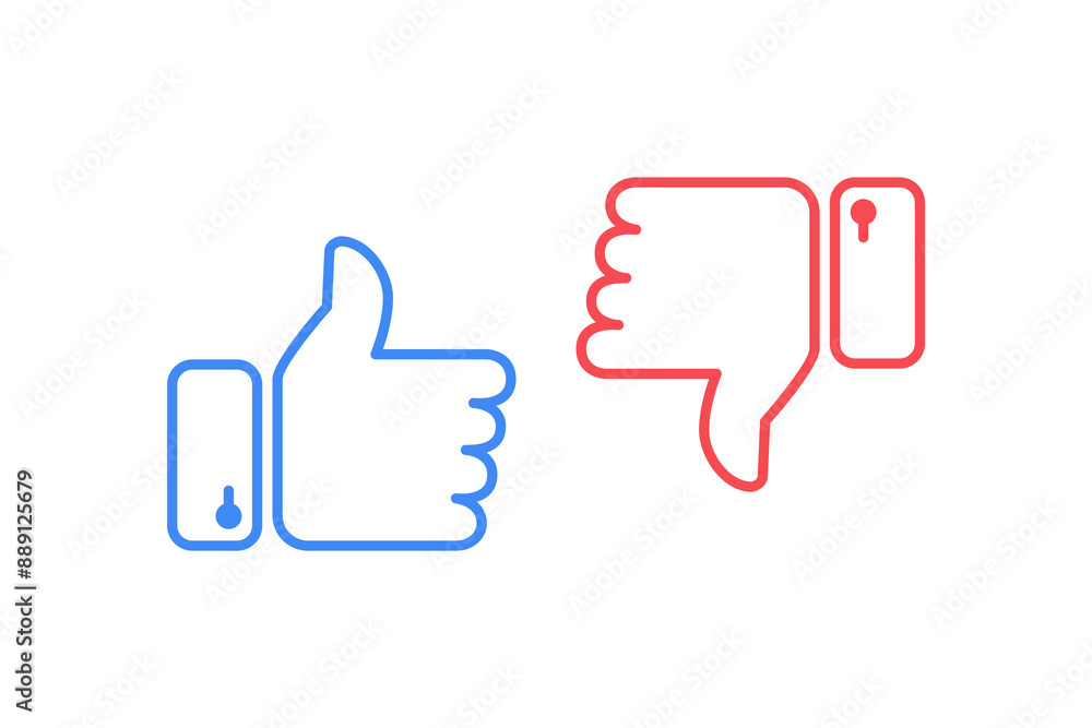 thumb up icon vector. like and unlike sign. thumb up icon vector. like and unlike sign.