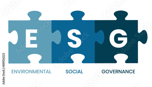 ESG concept of environmental, social and governance in sustainable and ethical business, vector illustration