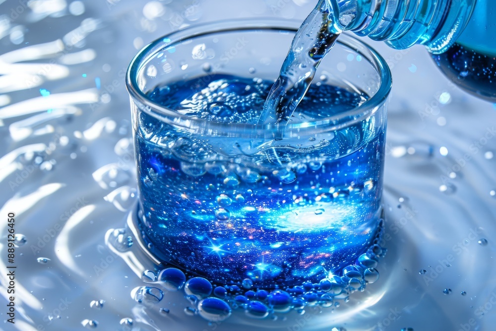Refreshing glass of water with bubbles creating a sense of purity and hydration Refreshing glass of water with bubbles creating a sense of purity and hydration