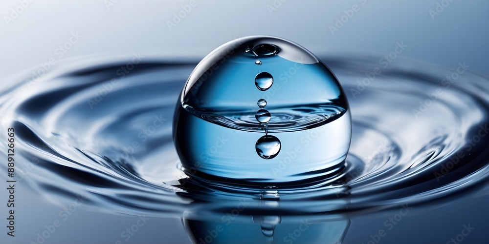 Large Water Droplet with Suspended Drop and Concentric Rings Large Water Droplet with Suspended Drop and Concentric Rings