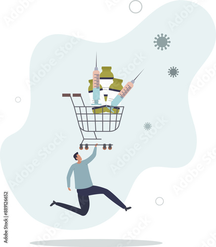 COVID-19 vaccine affordability, privilege or priority to access Coronavirus vaccine concept.flat design.illustration with people.