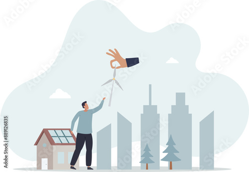 Green infrastructure planning with sustainable resources.flat design.illustration with people.