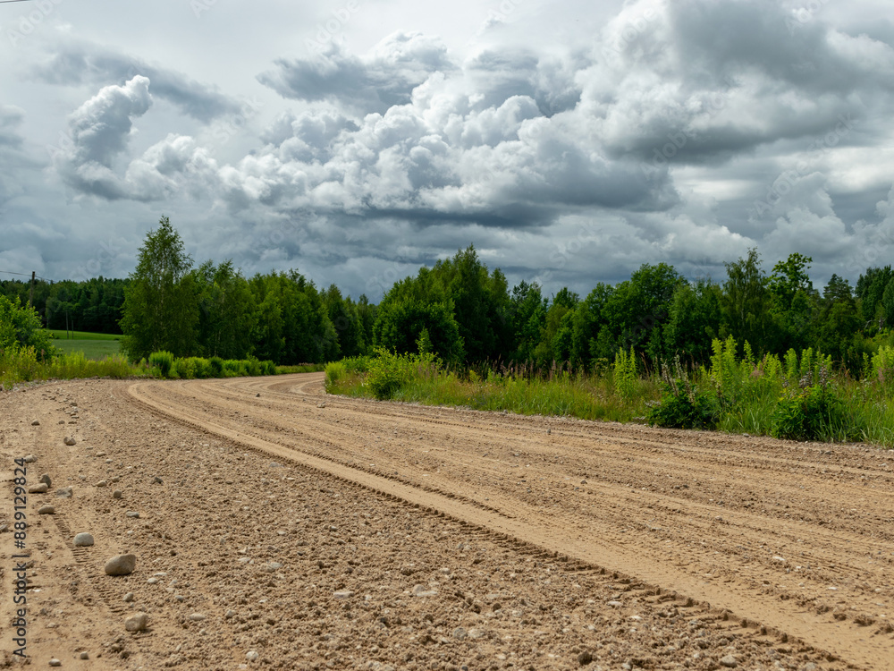 photo of dirt road, simple country road, graded road