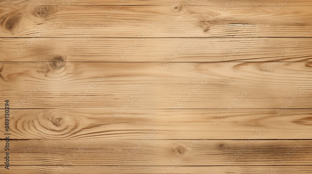 Detailed View of Smooth Polished Light Brown Wooden Planks with Visible Knots and Grain Detailed View of Smooth Polished Light Brown Wooden Planks with Visible Knots and Grain