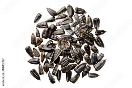 Sunflower seeds isolated on transparent background photo