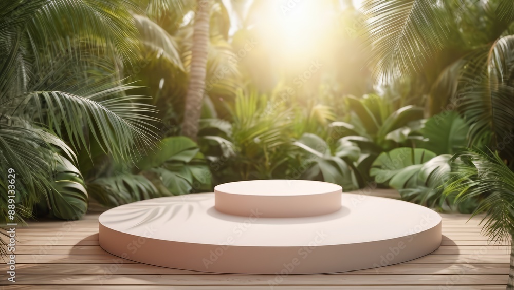3d podium stand for product presentation with summer concept. Pedestal platform. Minimal summer vacation. 3d podium stand for product presentation with summer concept. Pedestal platform. Minimal summer vacation.