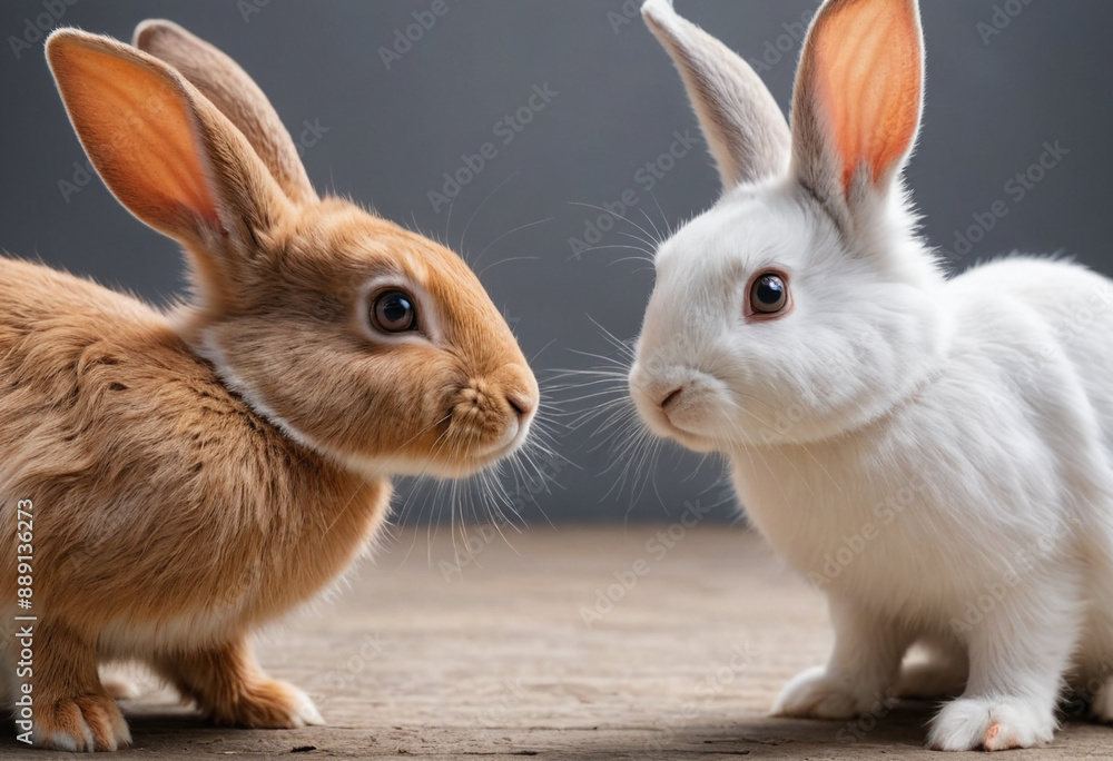 A curious rabbit exploring a tunnel. A curious rabbit exploring a tunnel.