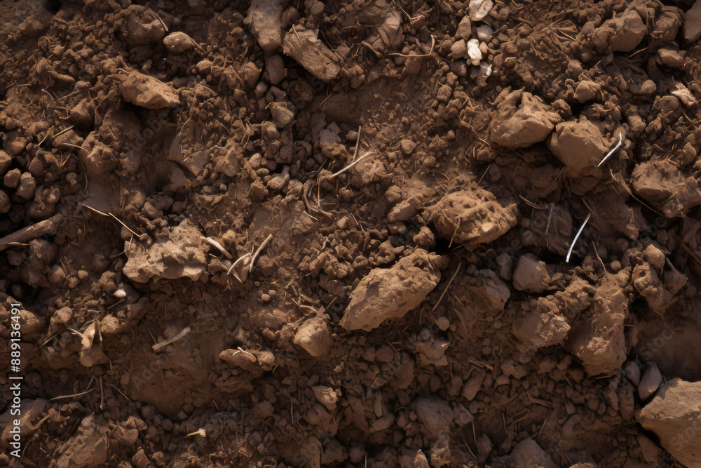 Processed collage of underground brown soil layer material texture. Background for banner Processed collage of underground brown soil layer material texture. Background for banner