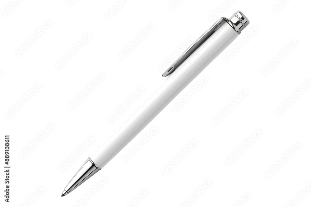White ball point pen isolated on transparent background White ball point pen isolated on transparent background
