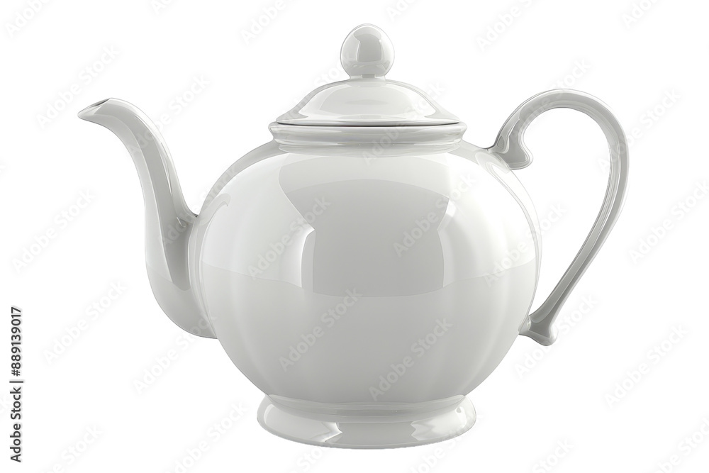 White ceramic teapot isolated on transparent background White ceramic teapot isolated on transparent background